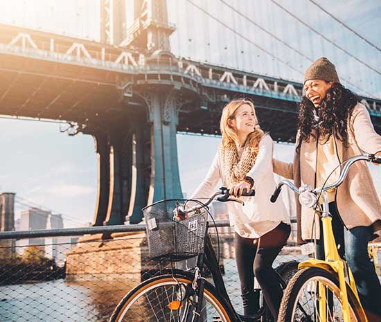 2 cyclists in Brooklyn